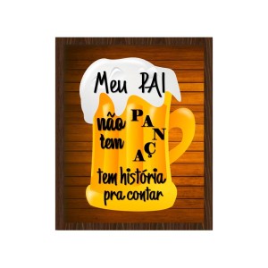 QUADRO PORTA TAMPINHA 20X25CM MOLDURA MOGNO MEU PAI