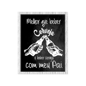 QUADRO PORTA TAMPINHA 20X25CM MOLDURA BRANCA MELHOR QUE BEBER