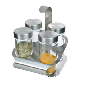 PORTA CONDIMENTO DE METAL COM 5 PEÇAS - TRC8421