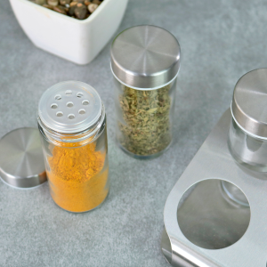 PORTA CONDIMENTO DE METAL COM 5 PEÇAS - TRC8421