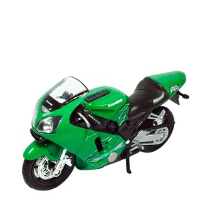 MINIATURA METAL MOTO KAWASAKI 2001 NINJA ZX-12R PRETA E VERDE   1:18