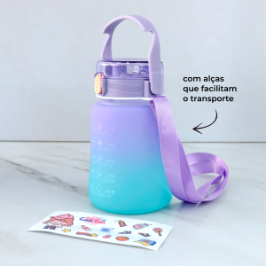 GARRAFA TIPO SQUEEZE DE PLÁSTICO COM CANUDO E ALÇA 1100ML - 4577-LL