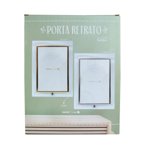 PORTA RETRATO VERTICAL FOTO 15X20CM MOLDURA DE VIDRO - GT126V-PTA