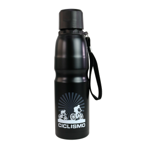 GARRAFA AÇO INOX COM ALÇA PRETO CICLISMO 750ML - LC1628A-PT3