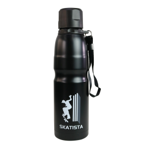 GARRAFA AÇO INOX COM ALÇA PRETO SKATISTA 750ML - LC1628A-PT4