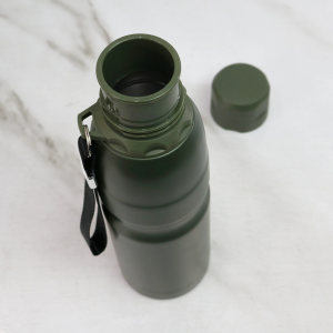 GARRAFA AÇO INOX COM ALÇA VERDE CORRIDA 750ML - LC1628A-VD2