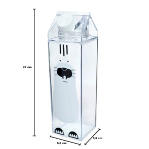 GARRAFA DE PLÁSTICO CAIXA DE LEITE ESTAMPADA 500ML - 4167-B