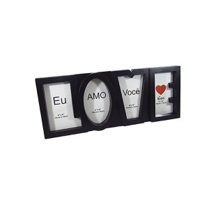 PORTA RETRATO LOVE PRETO 4 FOTOS 10X15CM 3502