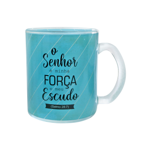 CANECA DE VIDRO TRANSPARENTE 380 ML COM FRASE - 4408-D