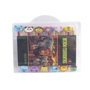 LAPIS GRAFITE MADEIRA COM BORRACHA DIVERTIDA E LIVRO COM INMETRO 12 PÇS - TZ12B