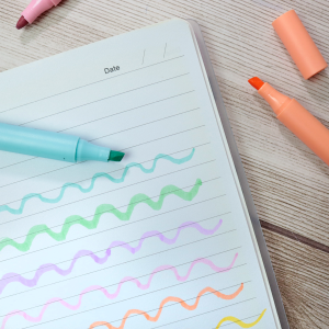 CANETA MARCA TEXTO 6 CORES COM PONTA CHANFRADA - 919