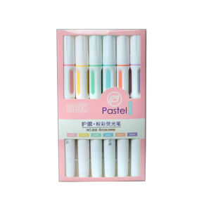 CANETA MARCA TEXTO COM 6 CORES PASTEL - 9266-RS