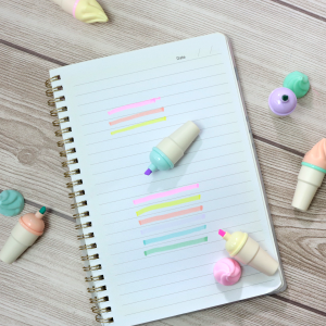 CANETA MARCA TEXTO SORVETE 6 CORES - Q173