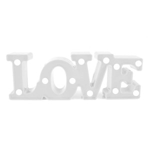 LUMINARIA LOVE DE PLASTICO 30X10X4CM BRANCA AL08019-BR