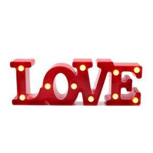LUMINARIA LOVE DE PLASTICO 30X10X4CM VERMELHA AL08019-VM