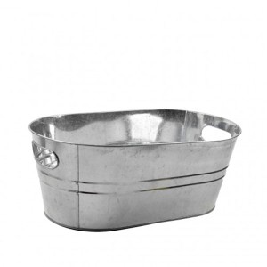 BALDE DE METAL GALVANIZADO RETANGULAR PARA CERVEJA 7,6L CA12215