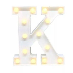 LUMINARIA LED DE PLASTICO BRANCA 14 LEDS LETRA K AL08025-K