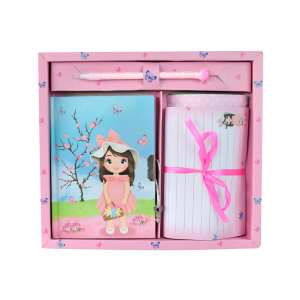 DIÁRIO INFANTIL PEQUENA CAMPONESA COM CADEADO, CANETA, PAPEL CARTA E ENVELOPE - SXFS5407-A