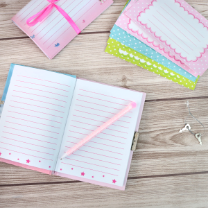 DIÁRIO INFANTIL PEQUENA CAMPONESA COM CADEADO, CANETA, PAPEL CARTA E ENVELOPE - SXFS5407-A