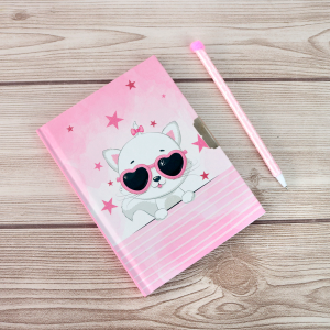 DIÁRIO INFANTIL GATINHO COM CADEADO E CANETA 11X15CM - SXFS5493-A