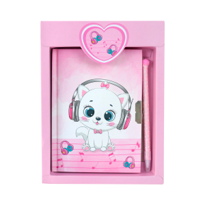 DIÁRIO INFANTIL GATINHO COM CADEADO E CANETA 11X15CM - SXFS5493-B