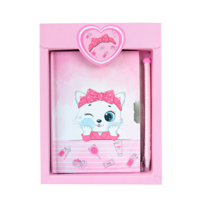 DIÁRIO INFANTIL GATINHO COM CADEADO E CANETA 11X15CM - SXFS5493-C