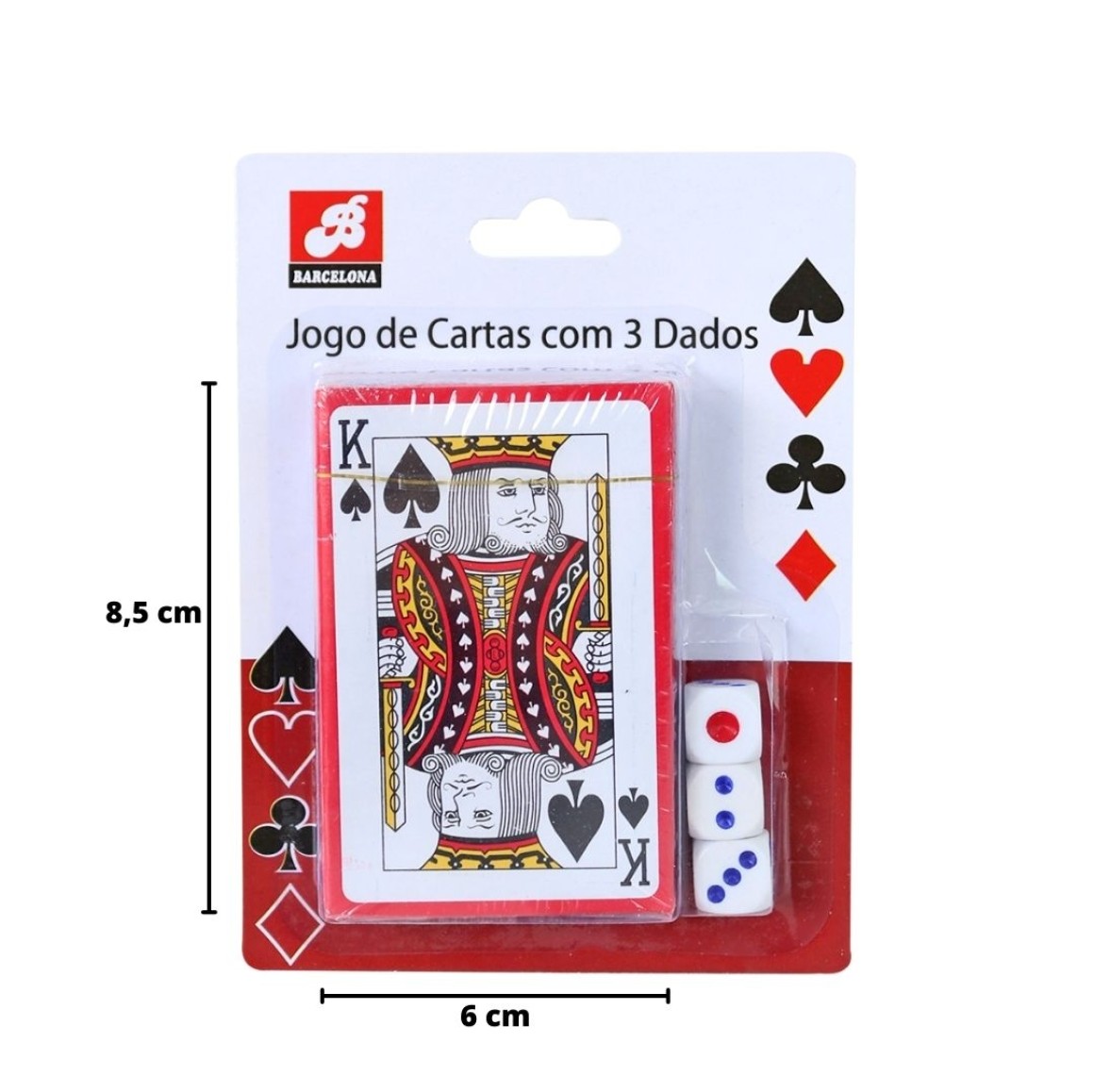 Kit Jogos Dominó 28 Peças Ossos E Baralho 54 Cartas 3 Dados