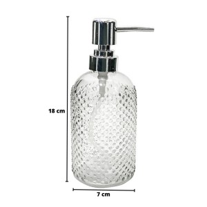 PORTA SABONETE LIQUIDO VIDRO 380ML MODELO BOLINHAS - BM360001-B
