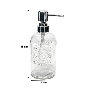 PORTA SABONETE LIQUIDO VIDRO 380ML MODELO SOAP WATER - BM360001-C