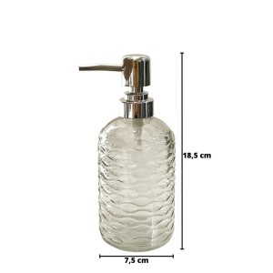 PORTA SABONETE LIQUIDO VIDRO TRANSPARENCIA AMARELO REDONDO 380ML