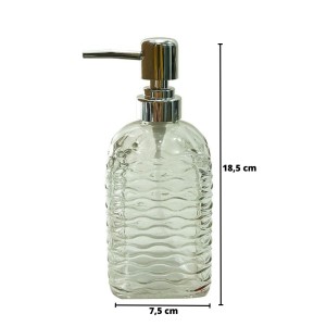 PORTA SABONETE LIQUIDO VIDRO TRANSPARENCIA VERDE QUADRADO 380ML