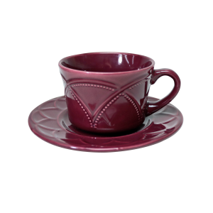 CONJUNTO DE 4 XÍCARAS CAFÉ PORCELANA COM PIRES IRIS VERBENA 80ML WOLFF -17609