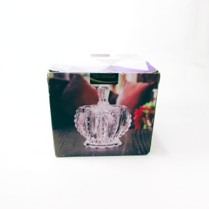 BOMBONIERE DE VIDRO COR ÂMBAR COM TAMPA 12X8 CM - V1014