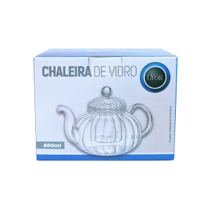 CHALEIRA DE VIDRO COM INFUSOR DE BOROSSILICATO 800ML - 1377