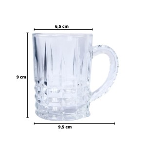 JOGO DE CANECA 150 ML COM ALÇA DE VIDRO CALCUTÁ 6 PEÇAS - 7536