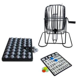 JOGO BINGO GLOBO METAL 75 PEDRAS 18 CARTOES E 150 MARCADORES - 2849