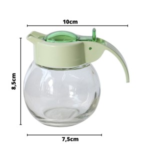 MELEIRA REDONDA DE VIDRO COM TAMPA VERDE - CAPACIDADE 150 ML - CHI1977-VD