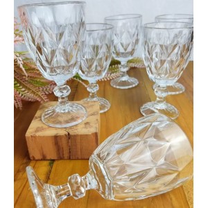 JOGO DE TAÇA DE VIDRO COM 6 PEÇAS 260 ML - DIAMOND 6473