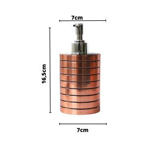 PORTA SABONETE LÍQUIDO DE PLÁSTICO CROMADO GOLD ROSE 300 ML  - CT0193