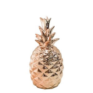 COFRE ABACAXI COBRE DE PORCELANA 18 CM HD63304-CO