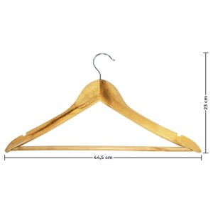 CONJUNTO COM 03 PEÇAS CABIDE EM MADEIRA COM SUPORTE EM METAL 44,5X23CM - CHI1025