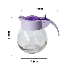 MELEIRA REDONDA DE VIDRO COM TAMPA LILAS - CAPACIDADE 150 ML - CHI1977-LL