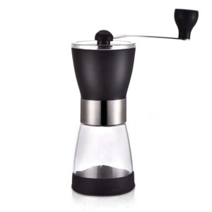 MOEDOR DE CAFÉ  MANUAL DE PLÁSTICO COM RECIPIENTE EM VIDRO 17CM - CHI2279