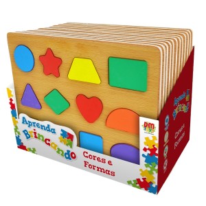 BRINQUEDO DIDÁTICO DE MADEIRA FORMAS GEOMÉTRICAS COLORIDAS - DMT5731