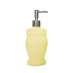 PORTA SABONETE LIQUIDO DE VIDRO PINTADO AMARELO 500 ML - A0431-AM