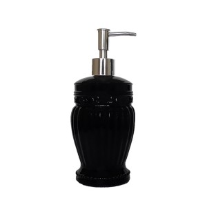 PORTA SABONETE LIQUIDO DE VIDRO PINTADO PRETO 500 ML A0431-PT