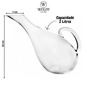 DECANTER DE VIDRO SODO-CALCICO TRANSPARENTE COM ALÇA 2 LITROS - 27789