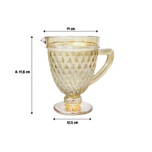 JARRA DE VIDRO 1 LITRO AMBAR EM ALTO RELEVO - BF3872