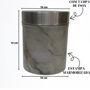 POTE COM TAMPA DE VIDRO 12CM ESTAMPADO - 600 ML - N61659-VD