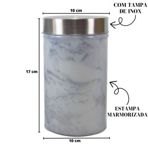 POTE COM TAMPA DE VIDRO 17CM ESTAMPADO - 900 ML - N61660-BR